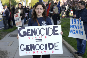 Protest mot at Tyrkia ikke har anerkjent folkemordet på armenere.